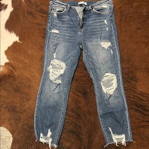 Flying Monkey Blue Skinny Jeans Distressed Ankle Length